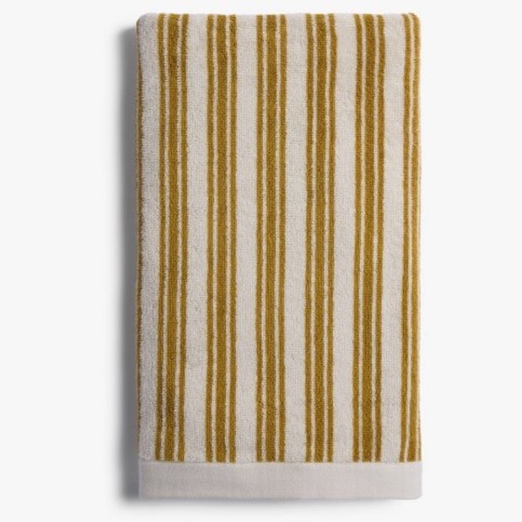 2!!!! PARACHUTE NWT striped supersoft bath towel -parchment & absinthe